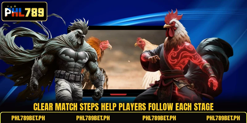 Clear match steps help players follow each stage Clear match steps help players follow each stage