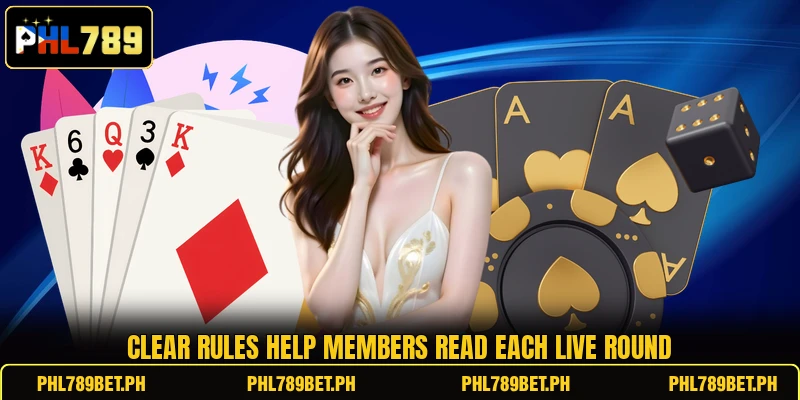 Clear rules help members read each live round Clear rules help members read each live round
