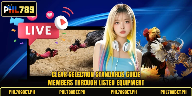 Clear selection standards guide members through listed equipment Clear selection standards guide members through listed equipment