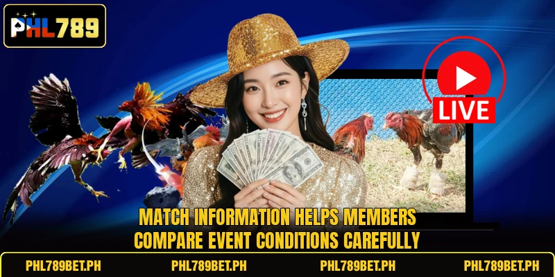 Match information helps members compare event conditions carefully Match information helps members compare event conditions carefully