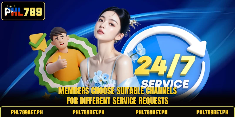 Members choose suitable channels for different service requests Members choose suitable channels for different service requests