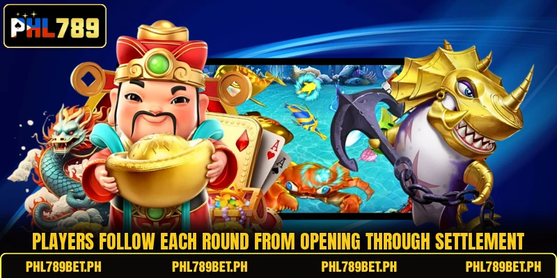 Players follow each round from opening through settlement Players follow each round from opening through settlement