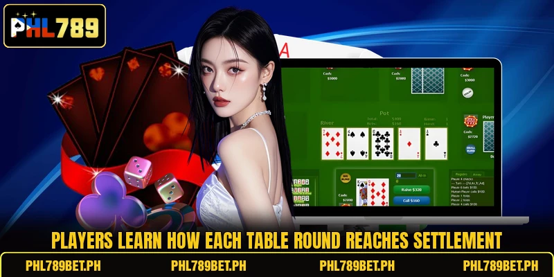 Players learn how each table round reaches settlement Players learn how each table round reaches settlement