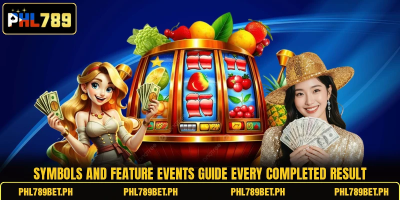 Symbols and feature events guide every completed result Symbols and feature events guide every completed result
